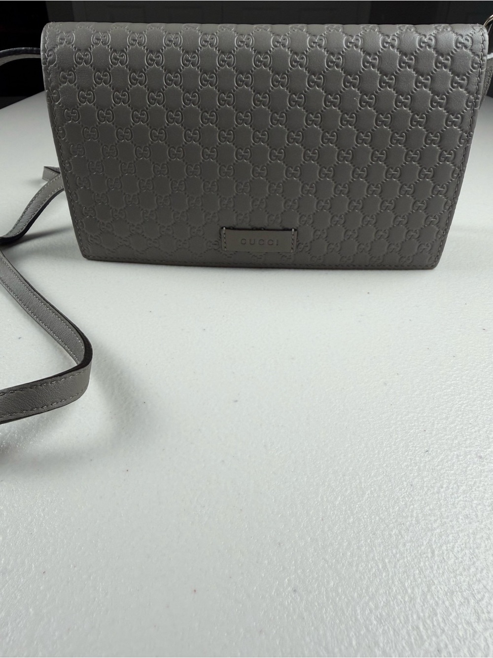Gucci Wallet Crossbody Micro GG Gray